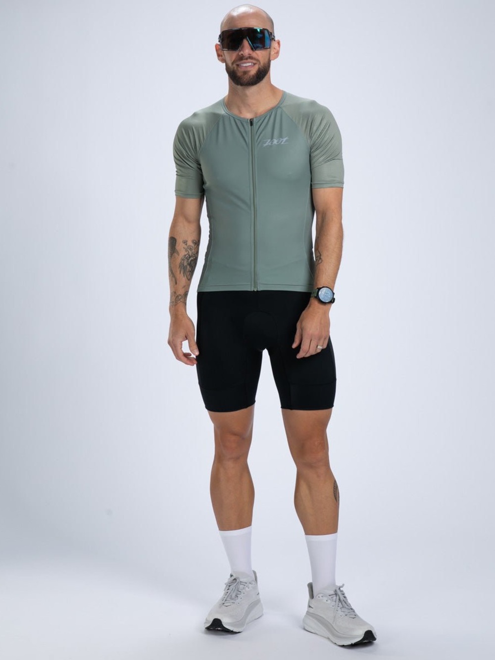 Men's Core Tri Aero Jersey Army Green - Size Medium | Cycling